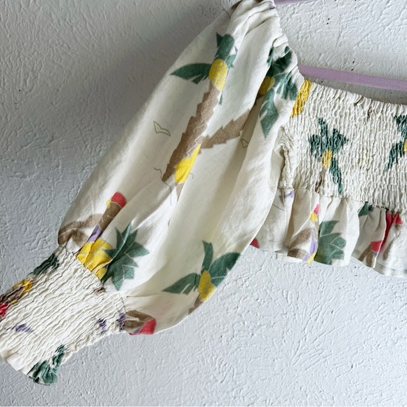 Place Nationale La Trayeuse Linen Top in Palm Trees Sz 1 Small - Picture 3 of 7